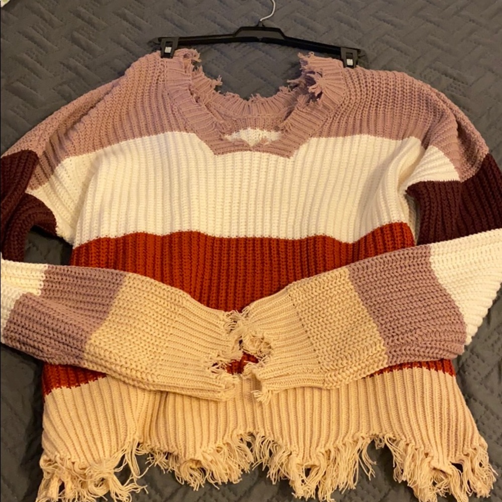 Frayed sweater